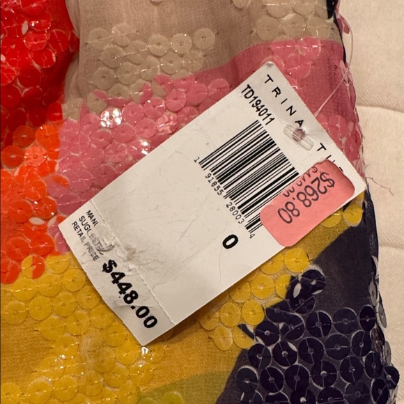 Trina Turk Kaleidoscope Vibrant Sequin Colorblock Sleeveless Shift Retro Disco - Picture 15 of 15